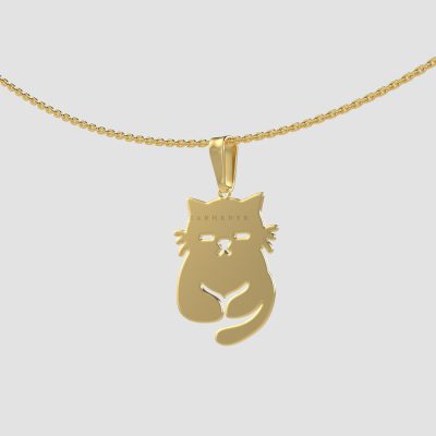 آویز طلا گربه کد 01