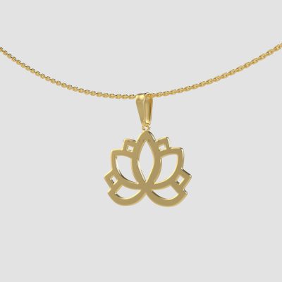 آویز طلا گل نیلوفر کد 01