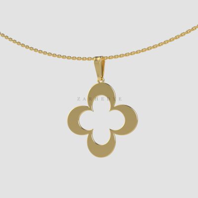 آویز طلا گل چهار پر کد 03