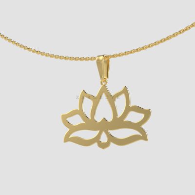 آویز طلا گل نیلوفر کد 02