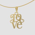 پلاک طلا LOVE کد 02