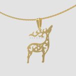 آویز طلا آهو کد 01