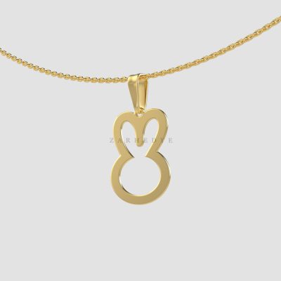 آویز طلا خرگوش کد 02
