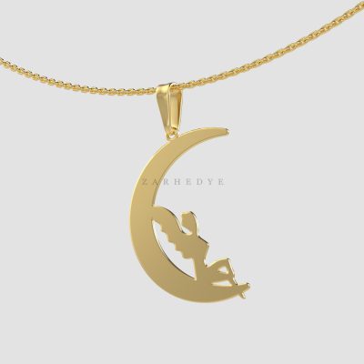 آویز طلا ماه و فرشته کد 01