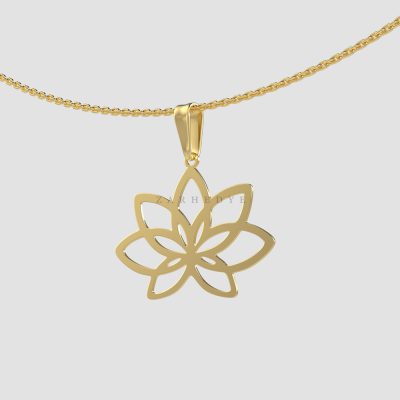 آویز طلا گل نیلوفر کد 03