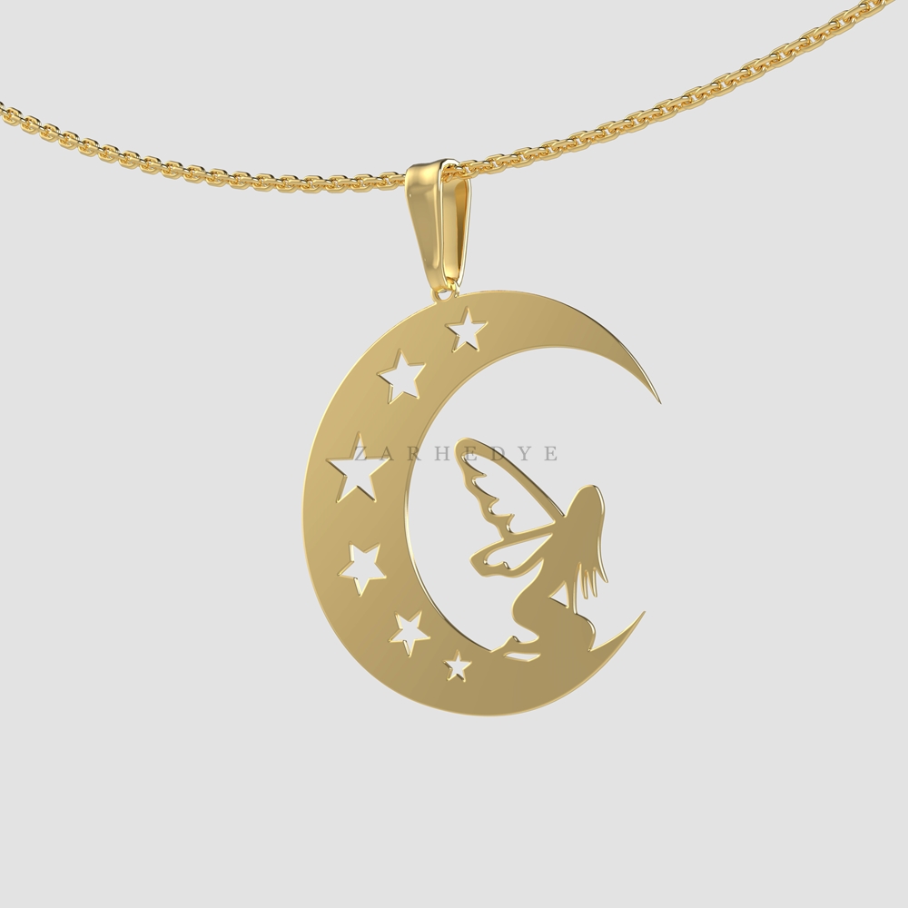 آویز طلا ماه و فرشته کد 02