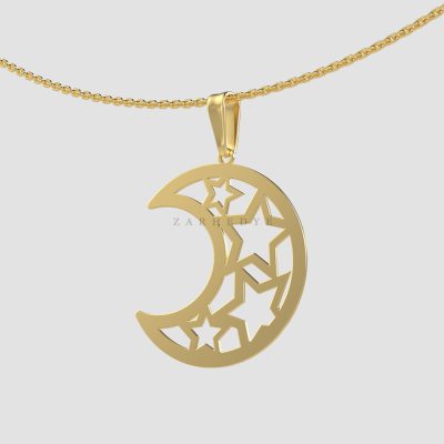 آویز طلا ماه و ستاره کد 02