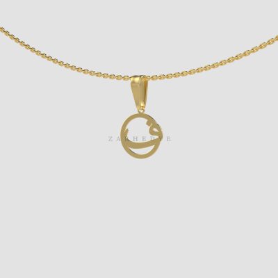 پلاک طلا حرف ف فارسی و دایره کد 01
