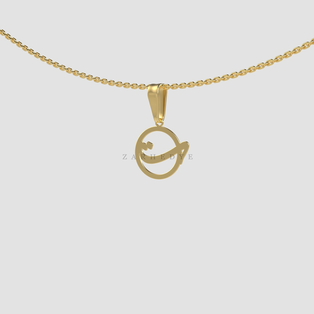 پلاک طلا حرف ت فارسی و دایره کد 01
