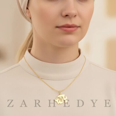 آویز طلا ماهی کد 01 روی گردن مدل