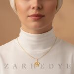 آویز طلا گل پنج پر کد 02 روی گردن مدل