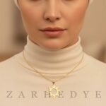 آویز طلا خورشید کد 06 روی گردن مدل