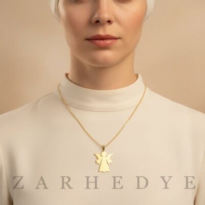 آویز طلا فرشته کد 02 روی گردن مدل