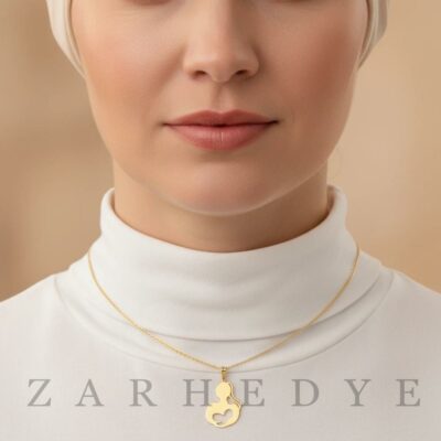 آویز طلا مادر و کودک کد 03 روی گردن مدل
