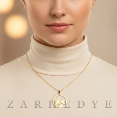 آویز طلا پرنده کد 07 روی گردن مدل