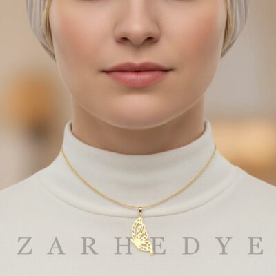 آویز طلا پروانه کد 025 روی گردن مدل