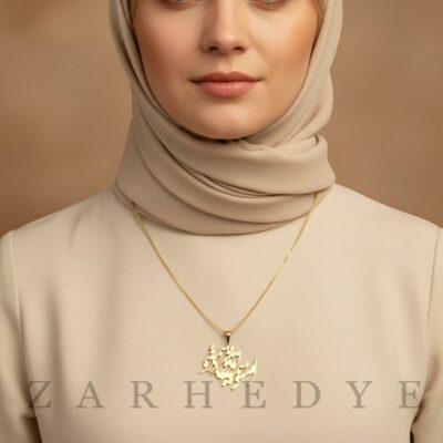 پلاک طلا امروز همه تویی و فردا همه تو کد 01 روی گردن مدل