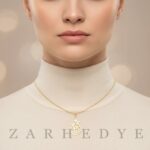 پلاک طلا اسم ارغوان کد 02 روی گردن مدل