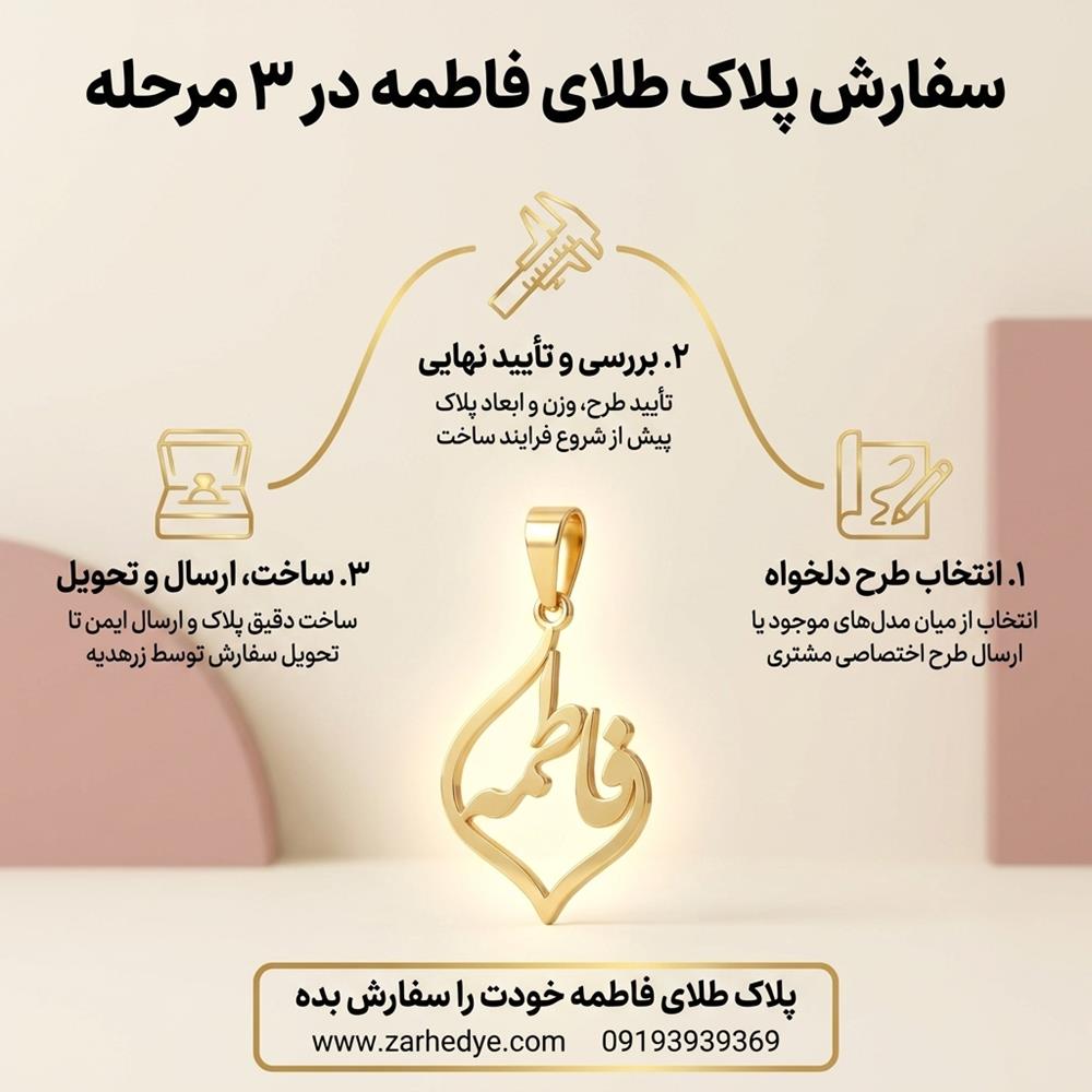 از انتخاب تا تحویل پلاک اسم فاطمه در سه مرحله