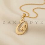 پلاک طلا عشق کد 04 روی پارچه ابریشم